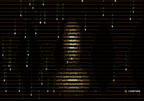 code-rain-mask sample frame rendered from the bundled demo project